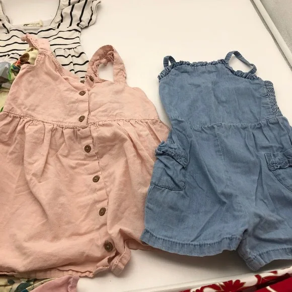 Girls 2T Spring Summer Dresses BUNDLE Sleeveless Short Sleeve Mix Jumpsuit - Picture 6 of 9
